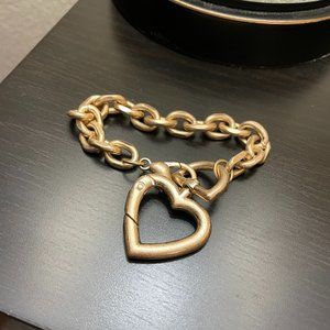 Like New! Only worn once! Gold Colored Heart Bracelet